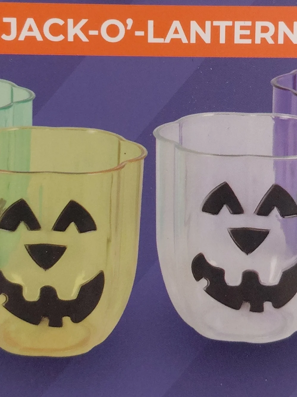 Jack-O'-Lantern Plastic Shot Glasses - Assorted Colors